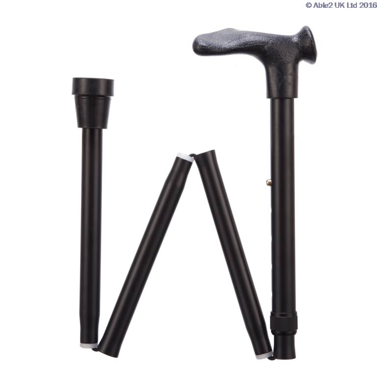 Comfort Grip Cane - Folding, adjustable, Right Handed - Black