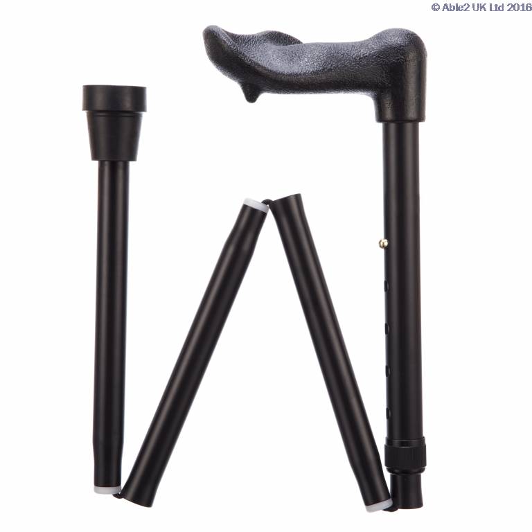 Arthritis Grip Cane - Folding, adjustable, Right Handed - Black