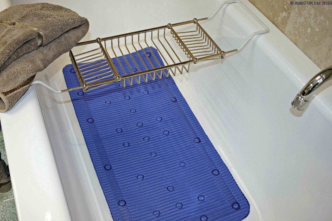 StayPut Anti-Slip Bath Mat - 43 x 90cm - Blue