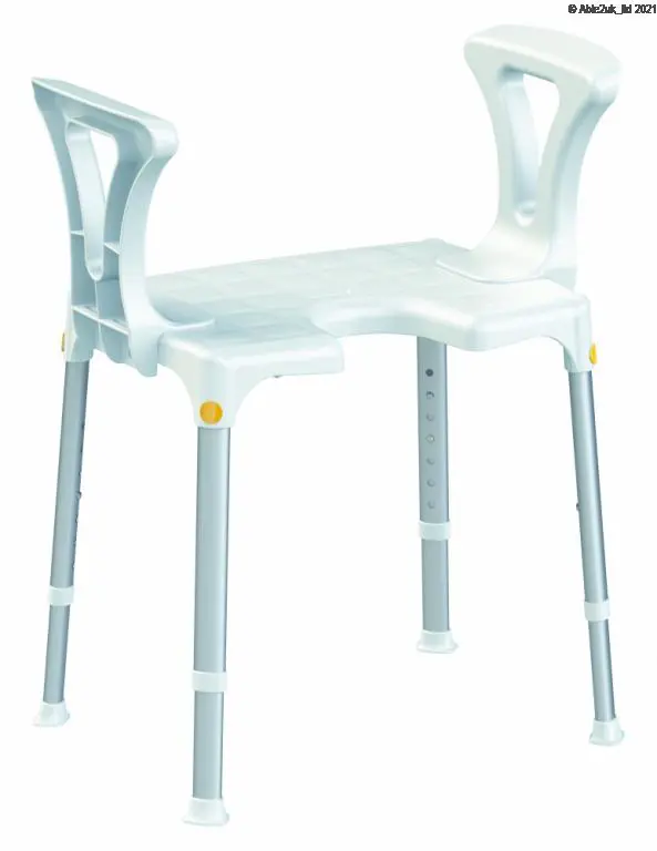 Rectangular shower chair with opening & armkrest