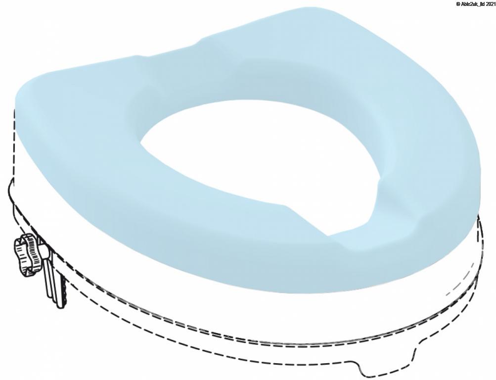 Soft Cushion for Atlantis Raised Toilet Seat - light blue