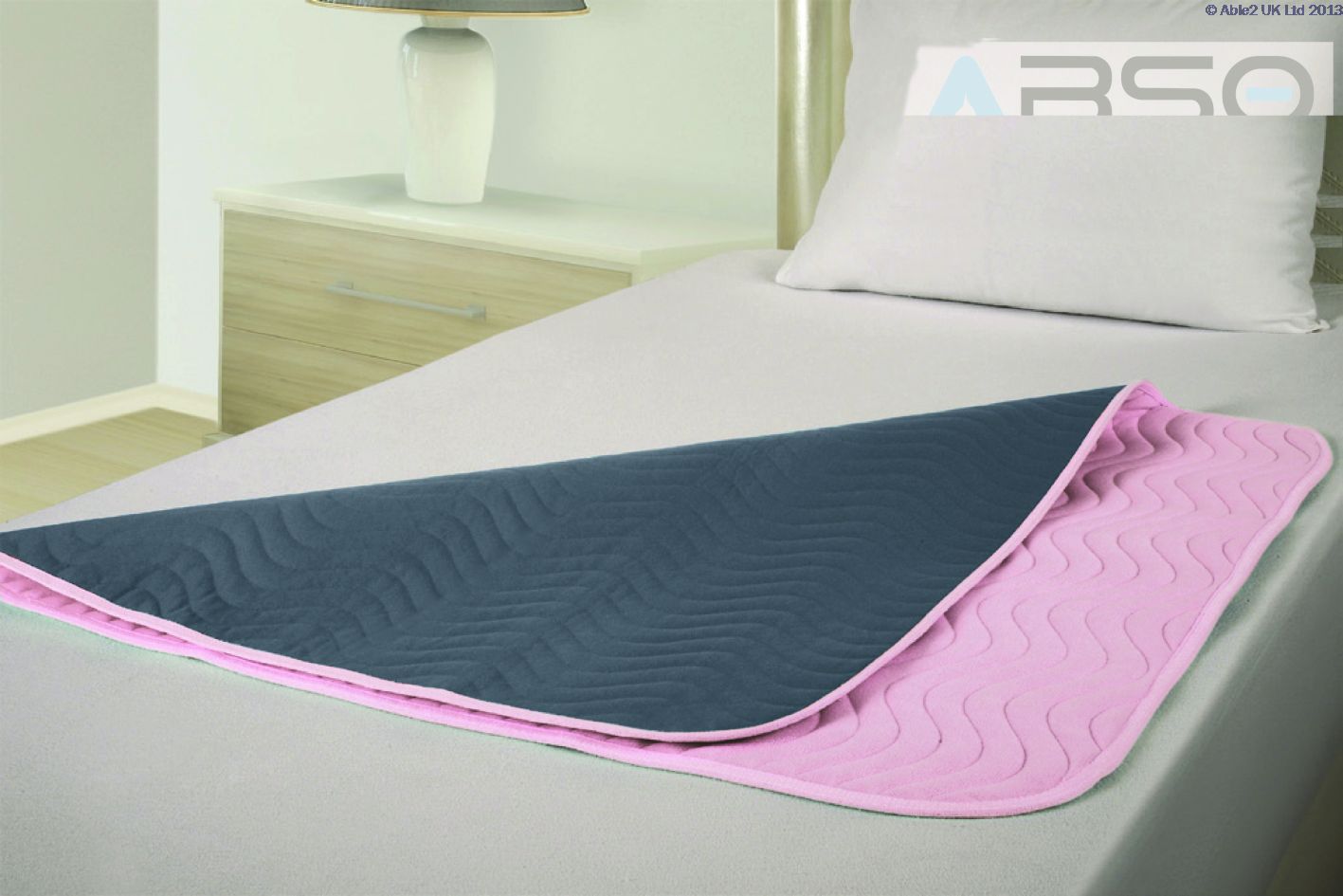 Vida Washable Bed Pad - Midi - 70 x 90cm - with tucks - Pink