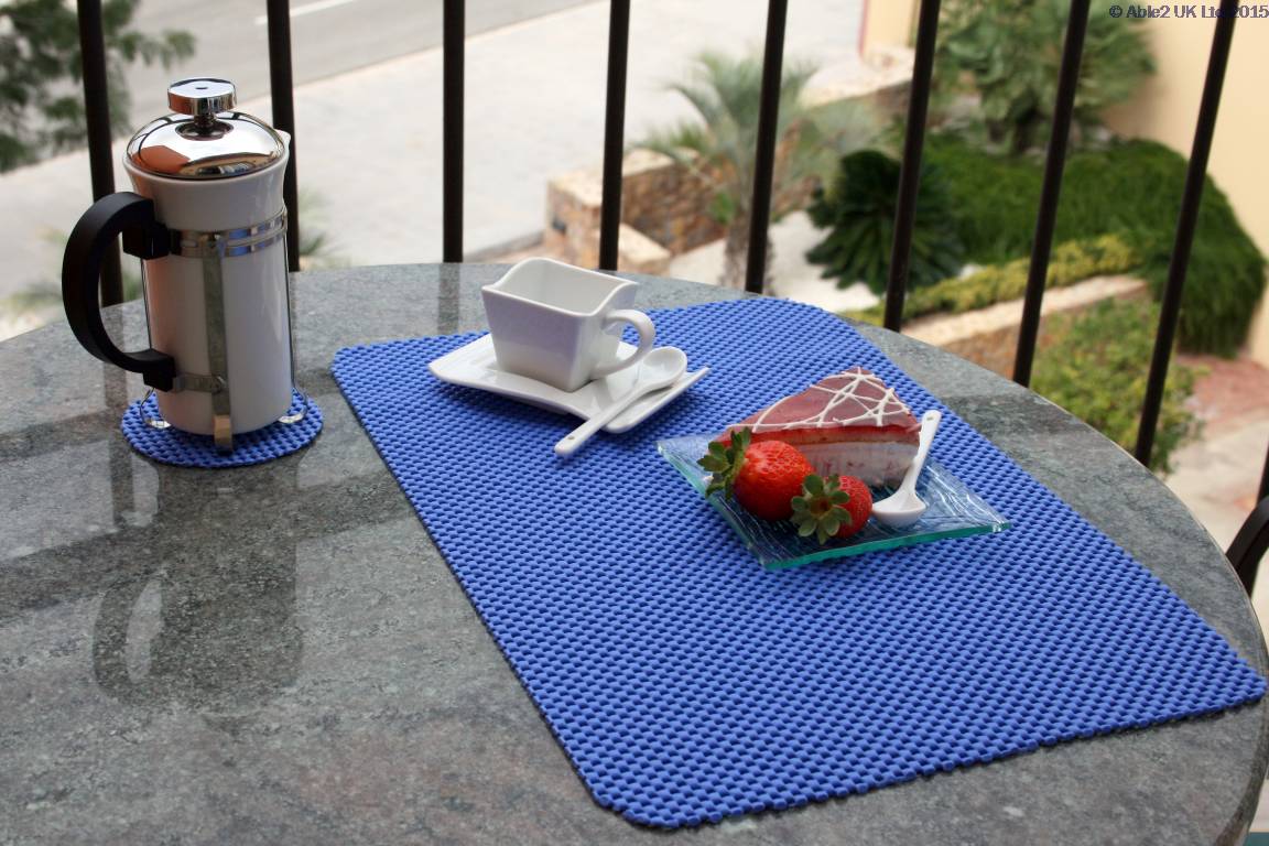 StayPut Anti-Slip Tablemat (x4) and Coaster (x4) Set - Pearl White